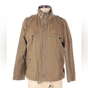 Sam Edelman | Tan Taupe Moto Bomber Zip Front Chic Jacket Size L Large